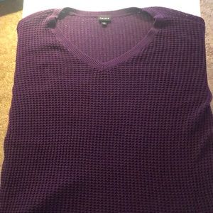 Torrid, Size 1, Plum V Neck, Long Sleeved Sweater, Good used condition.